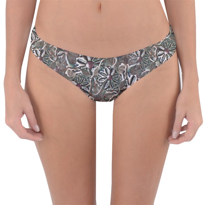 Modern Floral Collage Pattern Design Reversible Hipster Bikini Bottoms