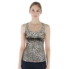 Modern Floral Collage Pattern Design Racer Back Sports Top by dflcprintsclothing