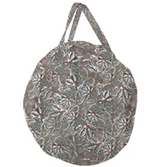 Modern Floral Collage Pattern Design Giant Round Zipper Tote