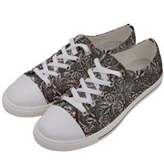 Modern Floral Collage Pattern Design Men s Low Top Canvas Sneakers