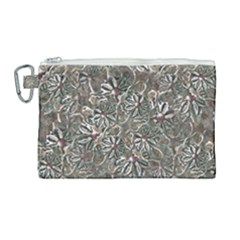 Modern Floral Collage Pattern Design Canvas Cosmetic Bag (large)