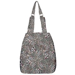 Modern Floral Collage Pattern Design Center Zip Backpack