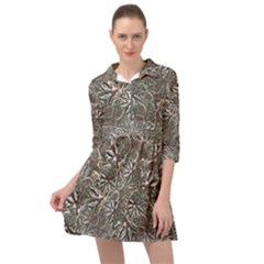 Modern Floral Collage Pattern Design Mini Skater Shirt Dress by dflcprintsclothing