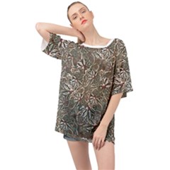 Modern Floral Collage Pattern Design Oversized Chiffon Top