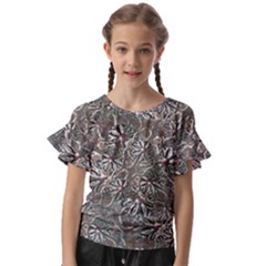 Modern Floral Collage Pattern Design Kids  Cut Out Flutter Sleeves