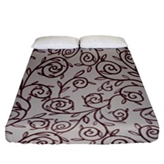 Curly Lines Fitted Sheet (queen Size) by SychEva