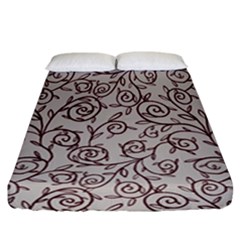 Curly Lines Fitted Sheet (california King Size) by SychEva