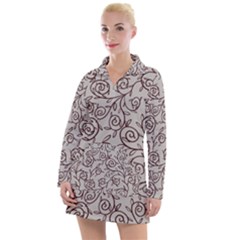 Curly Lines Women s Long Sleeve Casual Dress by SychEva