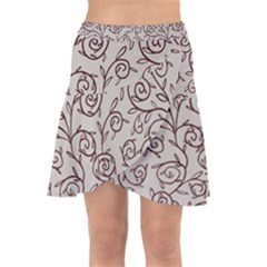 Curly Lines Wrap Front Skirt by SychEva