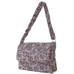 Curly Lines Full Print Messenger Bag (l) by SychEva