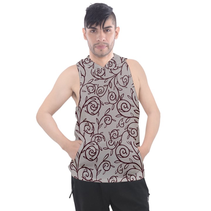 Curly Lines Men s Sleeveless Hoodie