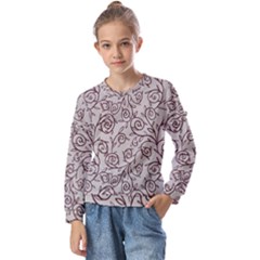 Curly Lines Kids  Long Sleeve Tee With Frill 