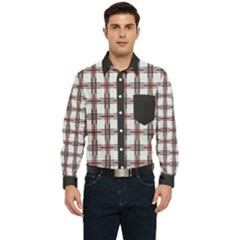 Red V Plaid Men s Long Sleeve Pocket Shirt  by MeedsSHOP