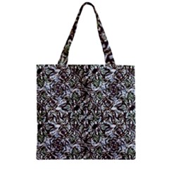 Intricate Textured Ornate Pattern Design Zipper Grocery Tote Bag