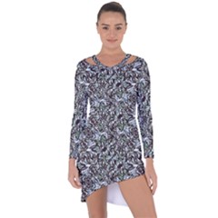 Intricate Textured Ornate Pattern Design Asymmetric Cut-out Shift Dress by dflcprintsclothing