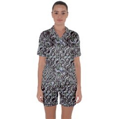 Intricate Textured Ornate Pattern Design Satin Short Sleeve Pajamas Set by dflcprintsclothing