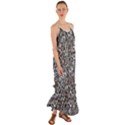 Intricate Textured Ornate Pattern Design Cami Maxi Ruffle Chiffon Dress View1