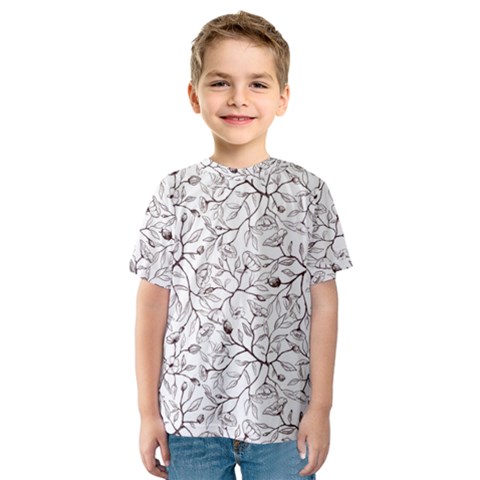 Pencil Flowers Seamless Pattern Kids  Sport Mesh Tee by SychEva