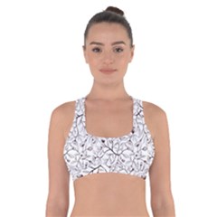 Pencil Flowers Seamless Pattern Cross Back Sports Bra by SychEva