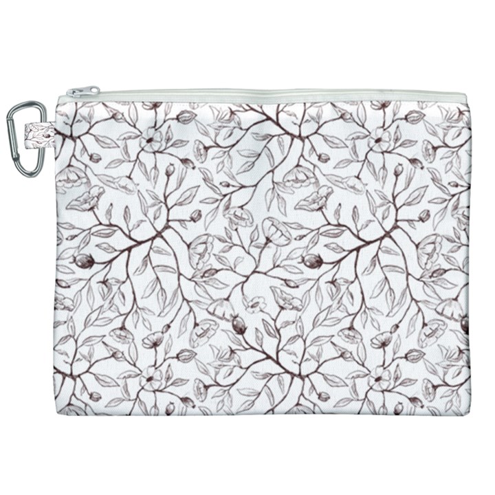 Pencil Flowers Seamless Pattern Canvas Cosmetic Bag (XXL)