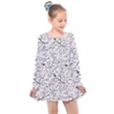 Pencil Flowers Seamless Pattern Kids  Long Sleeve Dress View1