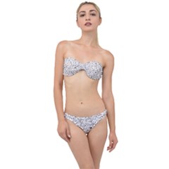 Pencil Flowers Seamless Pattern Classic Bandeau Bikini Set by SychEva