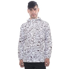 Pencil Flowers Seamless Pattern Men s Front Pocket Pullover Windbreaker by SychEva