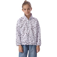 Pencil Flowers Seamless Pattern Kids  Half Zip Hoodie by SychEva