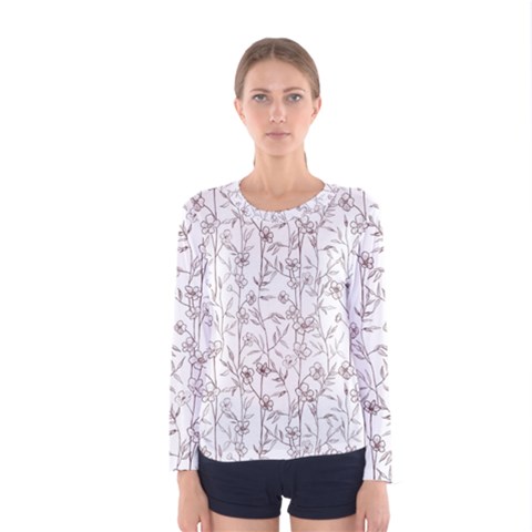 Pencil Flowers Women s Long Sleeve Tee by SychEva