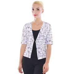 Pencil Flowers Cropped Button Cardigan by SychEva