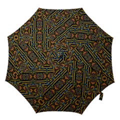 Electric Neon Lines Pattern Design Hook Handle Umbrellas (medium) by dflcprintsclothing