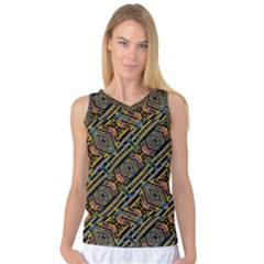 Electric Neon Lines Pattern Design Women s Basketball Tank Top