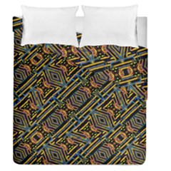 Electric Neon Lines Pattern Design Duvet Cover Double Side (queen Size) by dflcprintsclothing