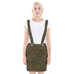 Electric Neon Lines Pattern Design Braces Suspender Skirt