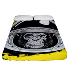 Spacemonkey Fitted Sheet (queen Size) by goljakoff