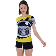 Spacemonkey Back Circle Cutout Sports Tee by goljakoff