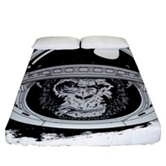 Spacemonkey Fitted Sheet (queen Size) by goljakoff