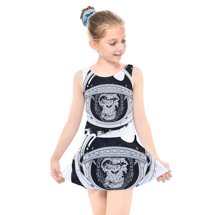 Spacemonkey Kids  Skater Dress Swimsuit