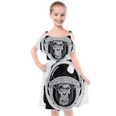 Spacemonkey Kids  Cut Out Shoulders Chiffon Dress by goljakoff