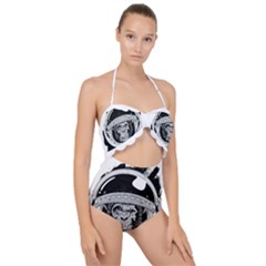 Spacemonkey Scallop Top Cut Out Swimsuit by goljakoff