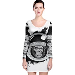 Spacemonkey Long Sleeve Velvet Bodycon Dress by goljakoff