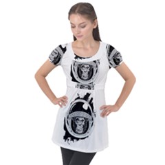 Spacemonkey Puff Sleeve Tunic Top by goljakoff