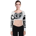 Spacemonkey Velvet Long Sleeve Crop Top View1