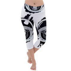 Spacemonkey Lightweight Velour Capri Yoga Leggings by goljakoff