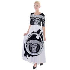 Spacemonkey Half Sleeves Maxi Dress by goljakoff