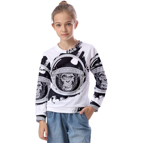 Spacemonkey Kids  Long Sleeve Tee With Frill  by goljakoff