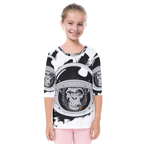 Spacemonkey Kids  Quarter Sleeve Raglan Tee by goljakoff