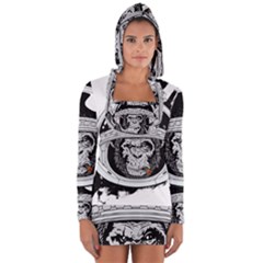 Spacemonkey Long Sleeve Hooded T-shirt by goljakoff