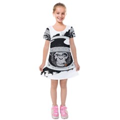 Spacemonkey Kids  Short Sleeve Velvet Dress by goljakoff