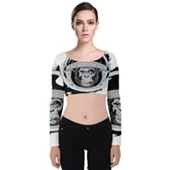 Spacemonkey Velvet Long Sleeve Crop Top by goljakoff